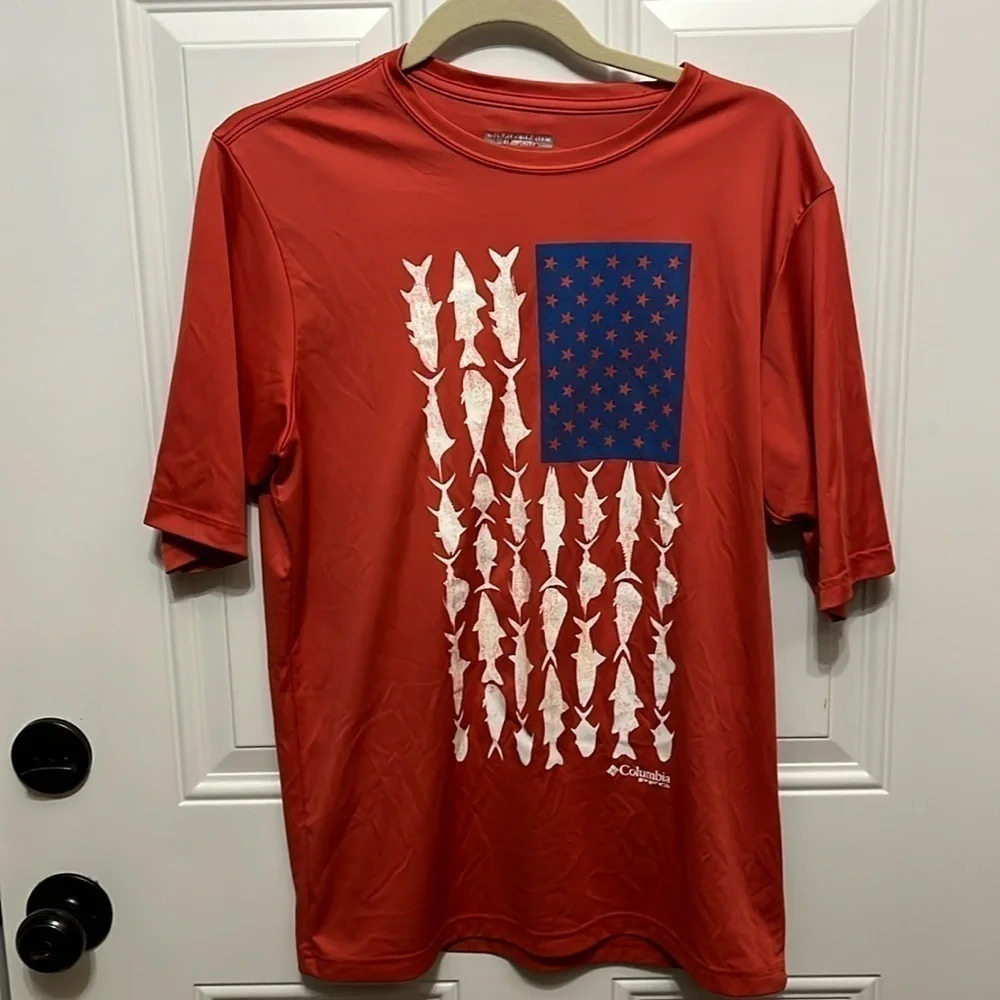 Columbia Shirt with Flag Fish